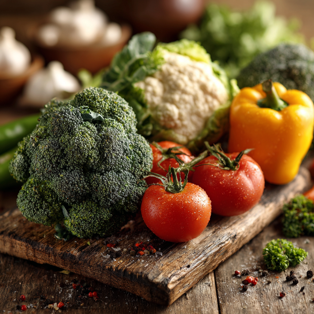 Свіжі овочі та фрукти на столі